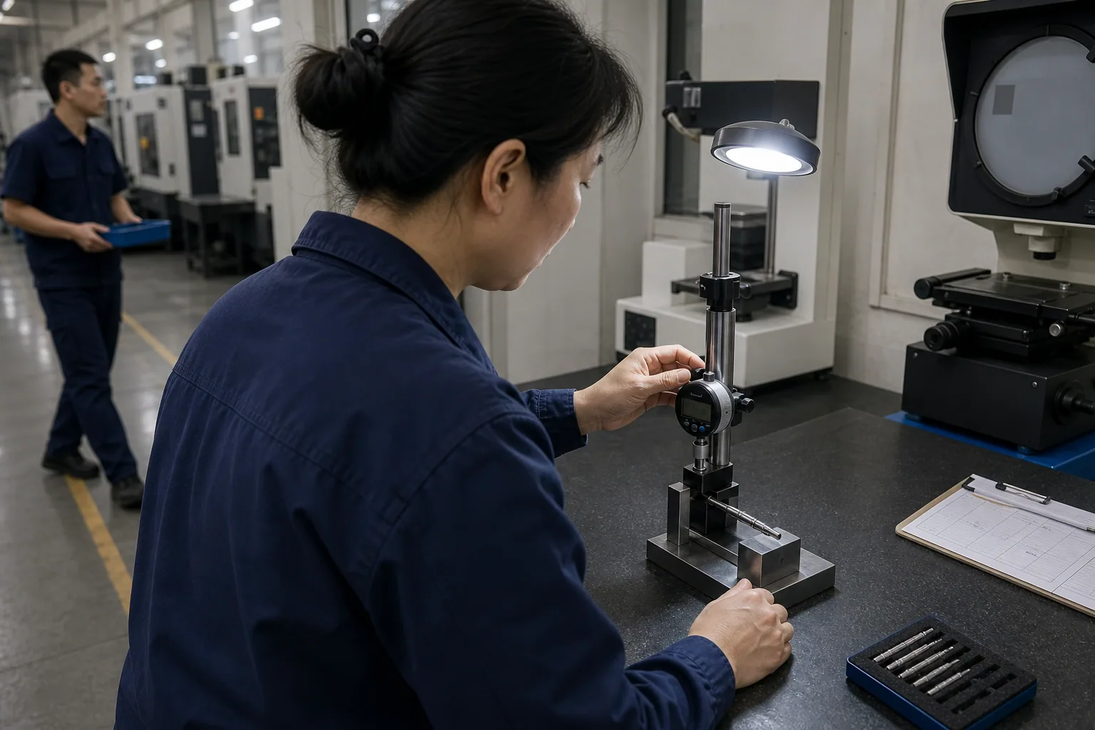 In-process dimensional inspection beside the machining floor